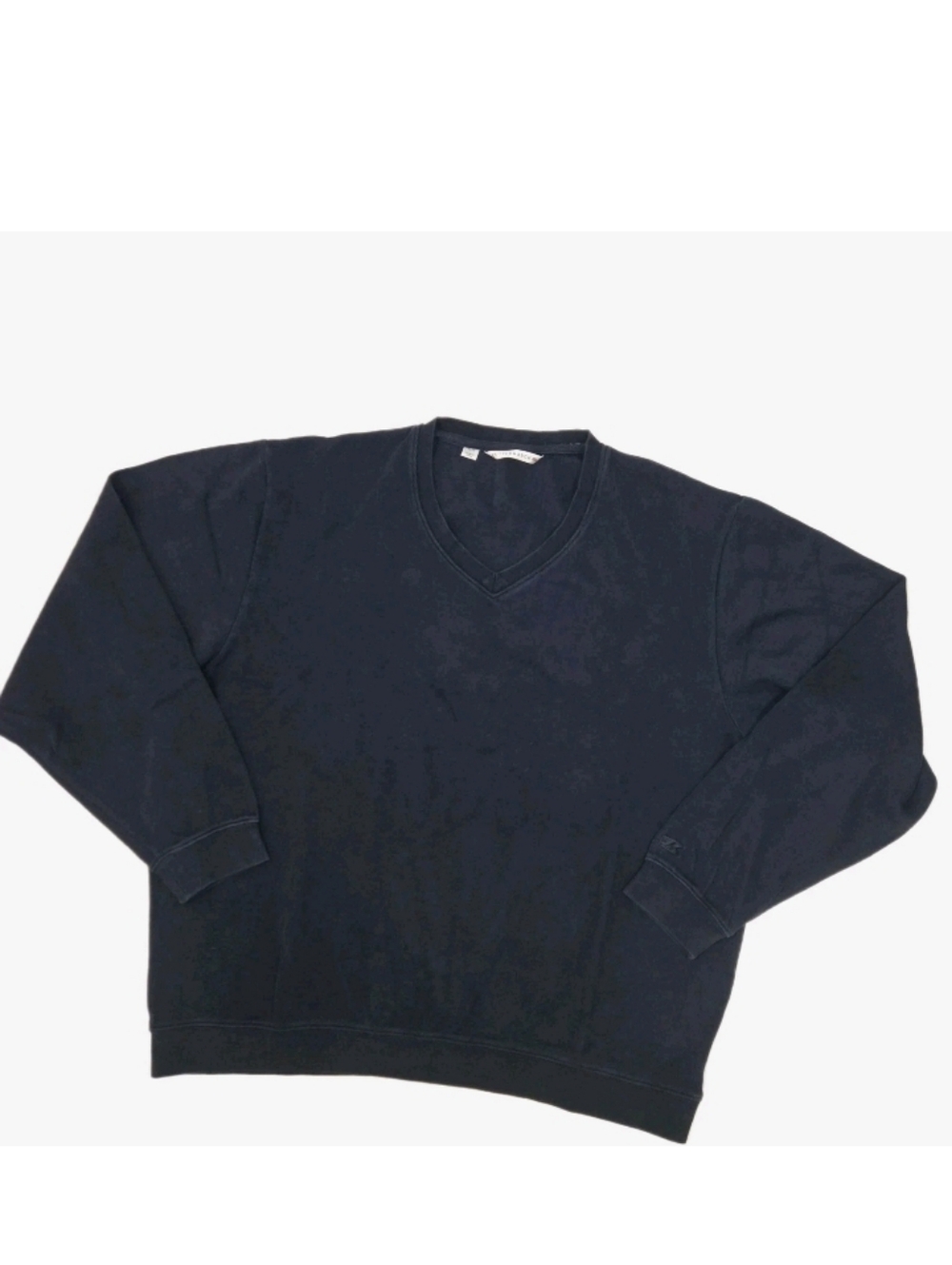 Cutter & Buck Mens V Neck Sweater Size XL Golf Preppy Navy Blue Logo